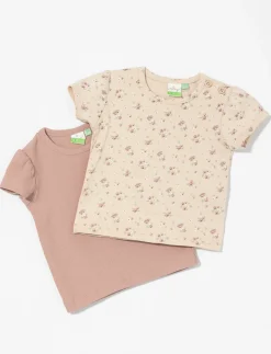 Ribbed T-shirts for Baby Girl - Pack of 2
