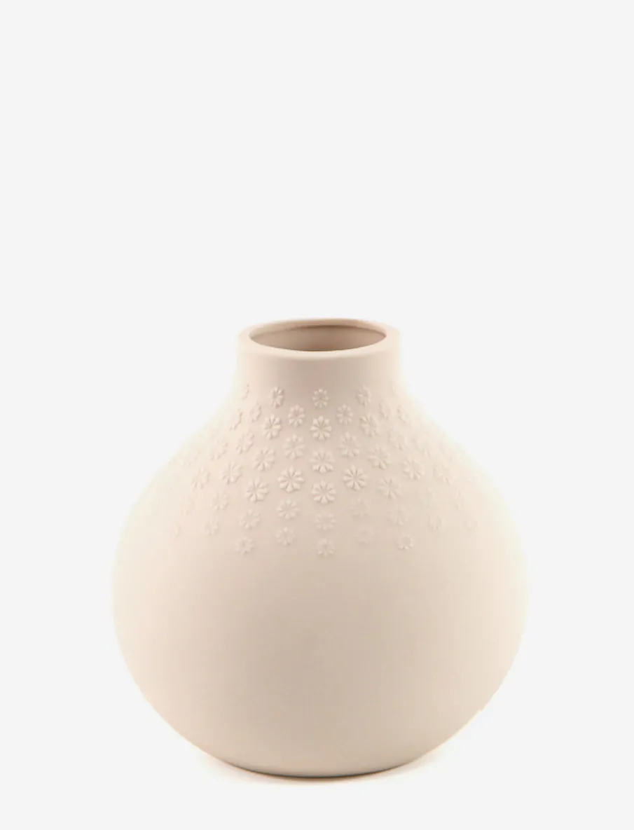 Round Textured Porcelain Vase