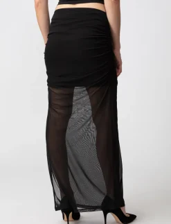 Ruched Mesh Skirt