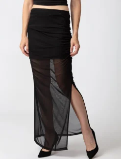Ruched Mesh Skirt