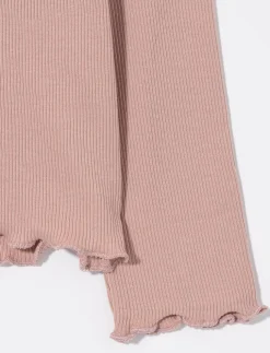 Ruffle Collar T-shirt with Lettuce Hem - Little Girl