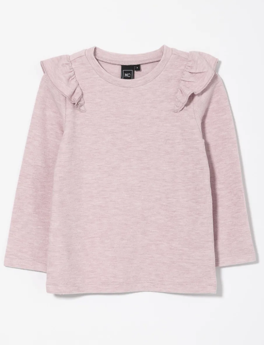 Ruffle Crew-neck Sweater - Little Girl