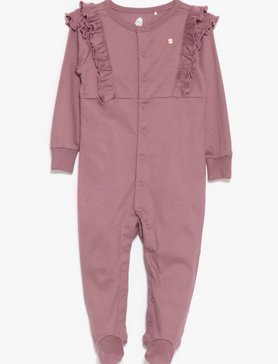 Ruffled Organic Cotton One-piece PJ