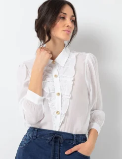 Ruffled Sheer Shirt