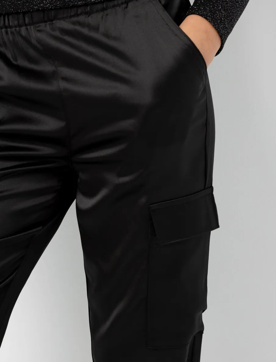 Satin Cargo Pants