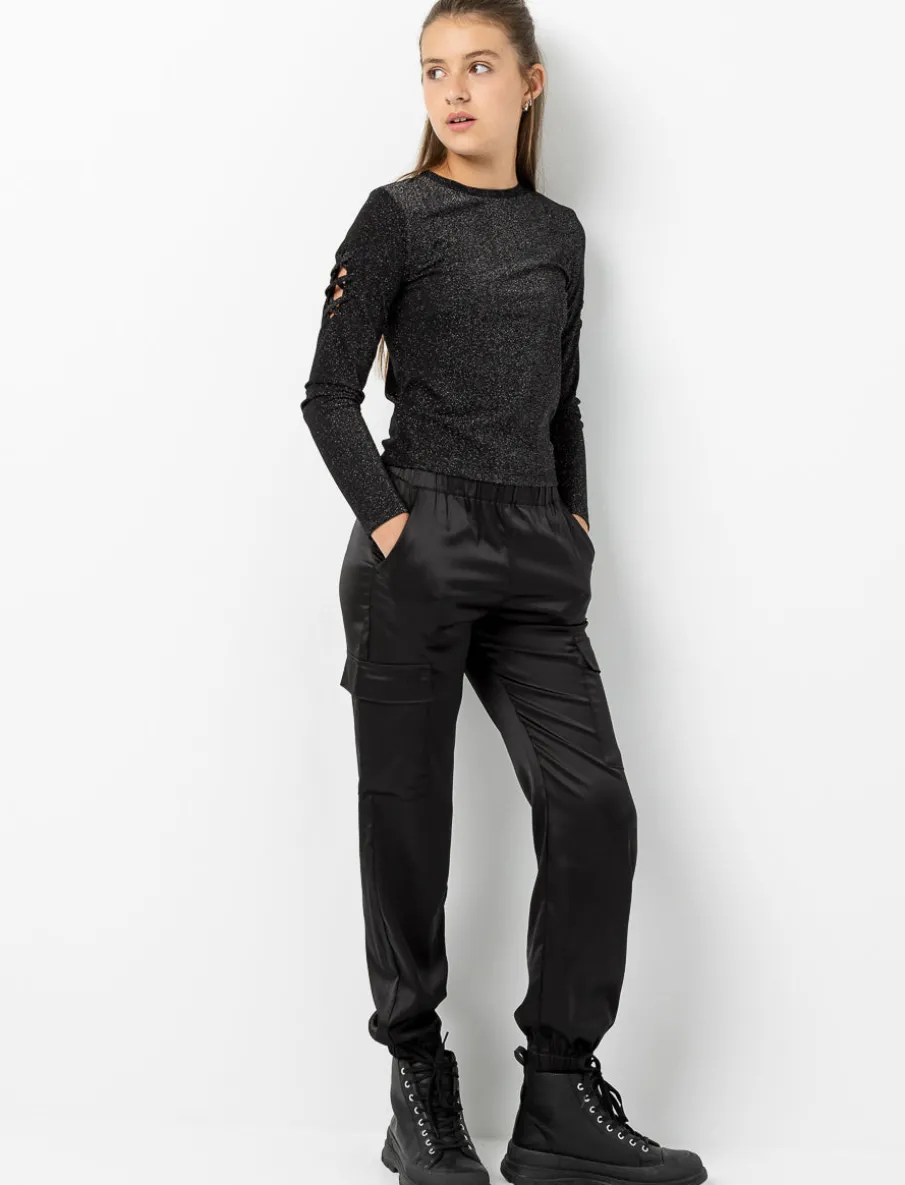 Satin Cargo Pants