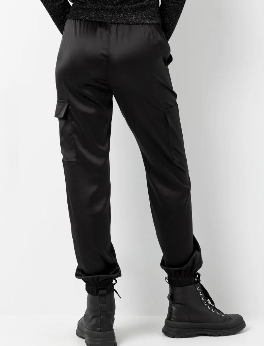 Satin Cargo Pants