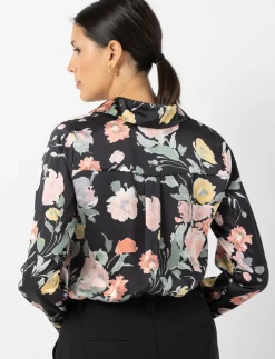 Satin Floral Print Shirt