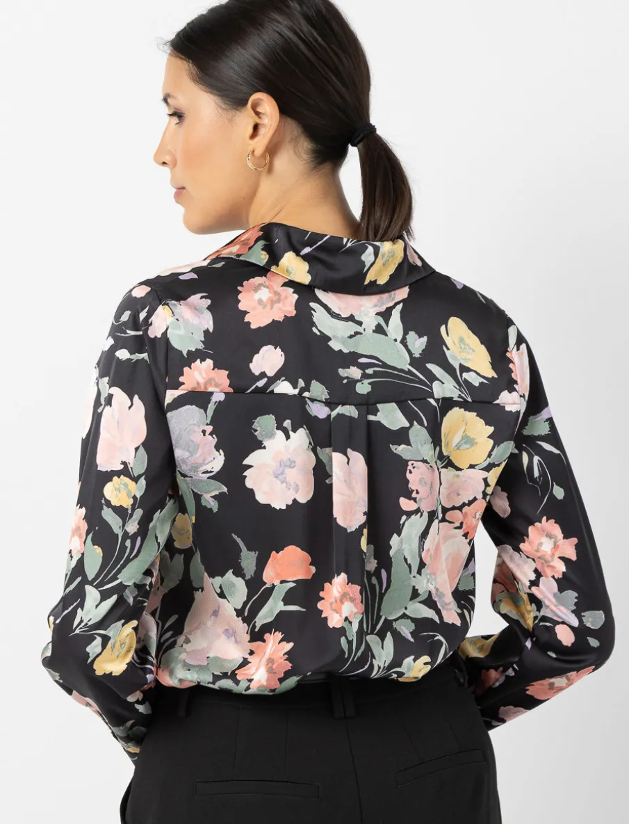 Satin Floral Print Shirt