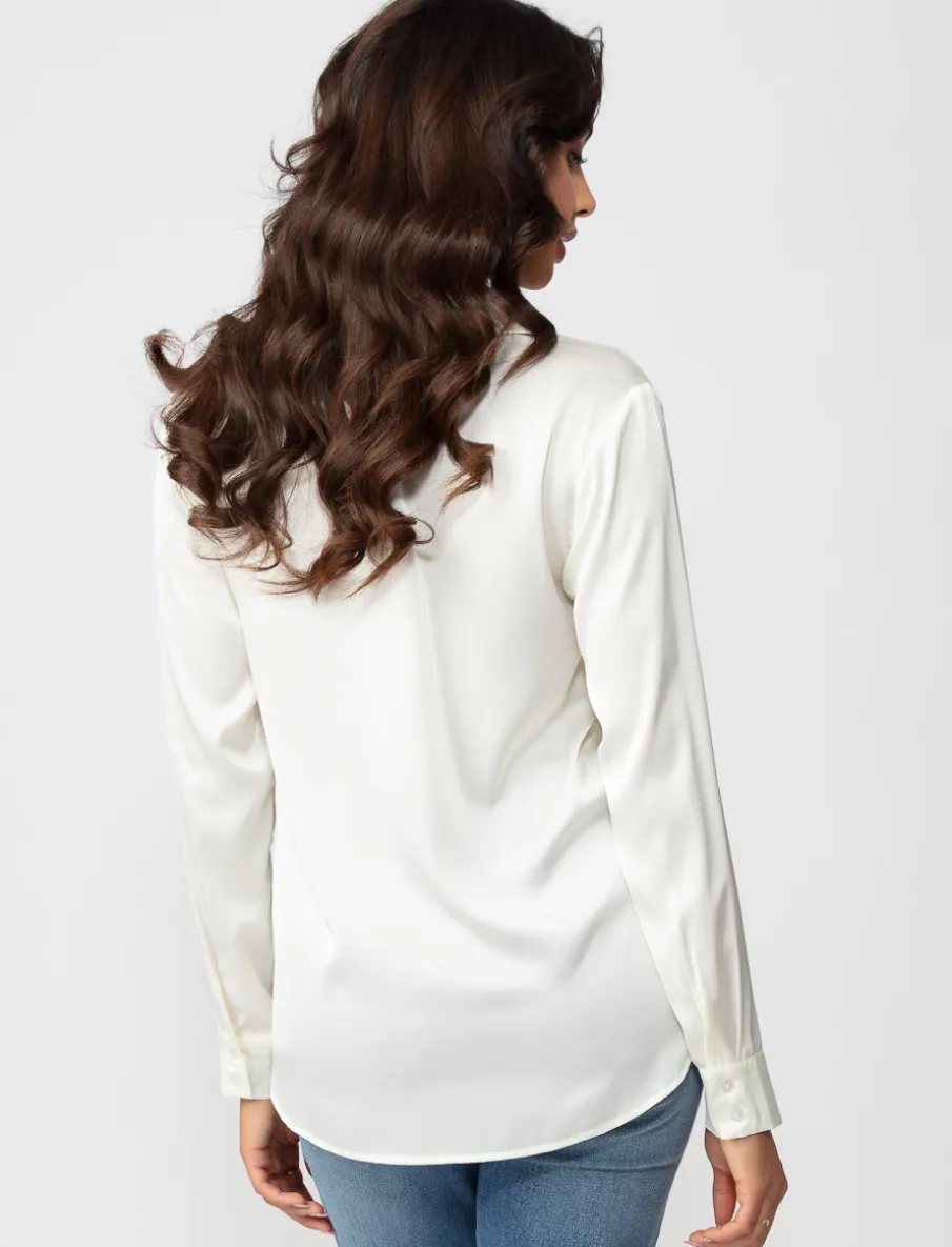 Satin Long-sleeve Blouse