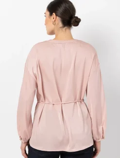 Satin V-neck Blouse