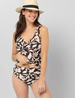 Scalloped V-neck Tankini Top