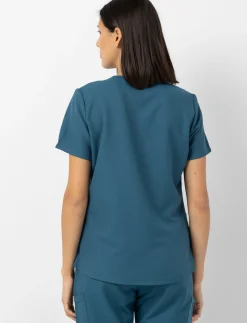 Scrub Top with Pockets and V-Neck