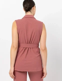 Scuba Belted Sleeveless Jacket