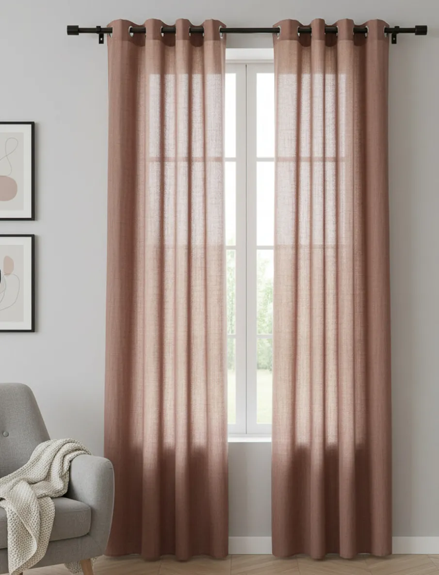 Semi-sheer Linen-look Curtains