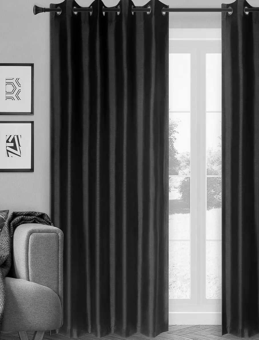Semi-sheer Silk-look Curtain Panel
