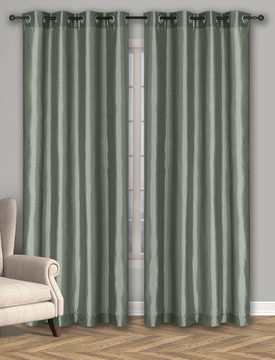 Semi-sheer Silk-look Curtain Panel