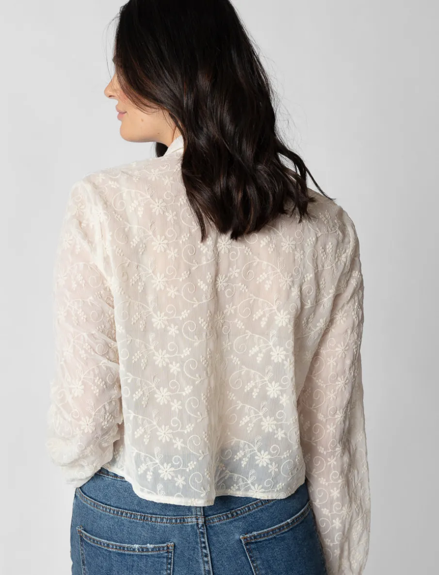 Sheer Embroidered Blouse