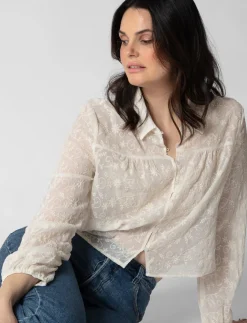 Sheer Embroidered Blouse