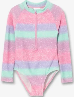 Shimmer 1-piece Rash Guard Swimsuit - Little Girl