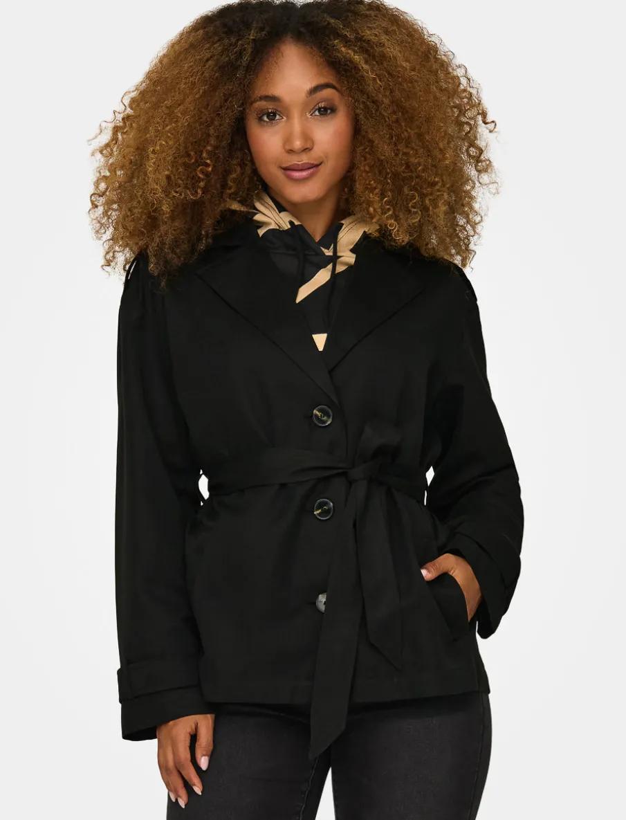 Short Belted Trench Jacket