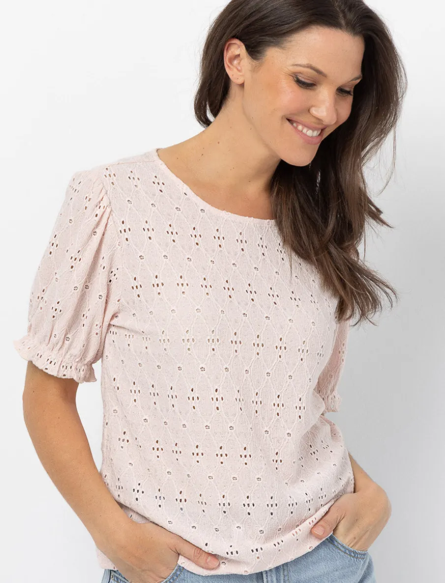 Short-sleeve Eyelet T-shirt
