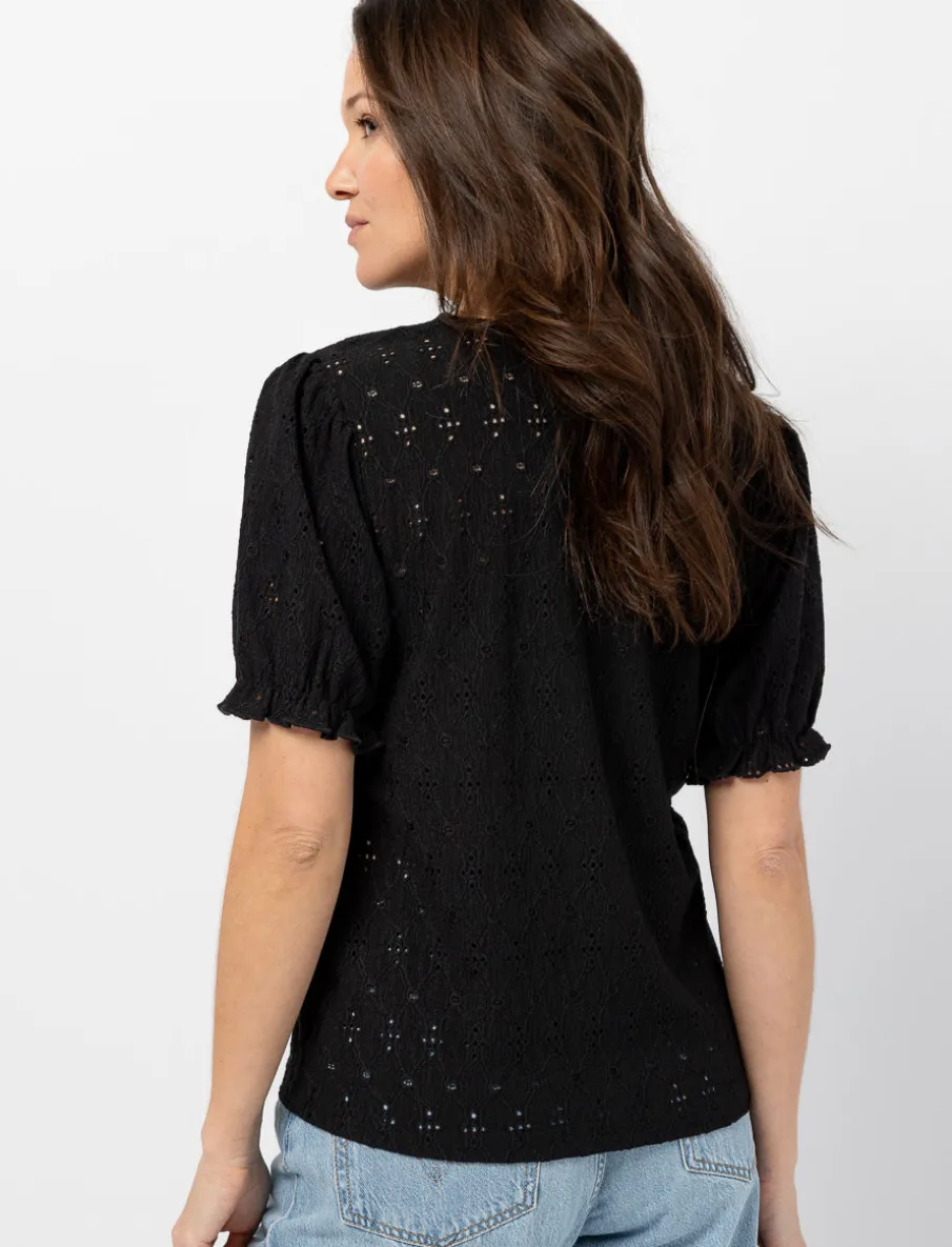 Short-sleeve Eyelet T-shirt