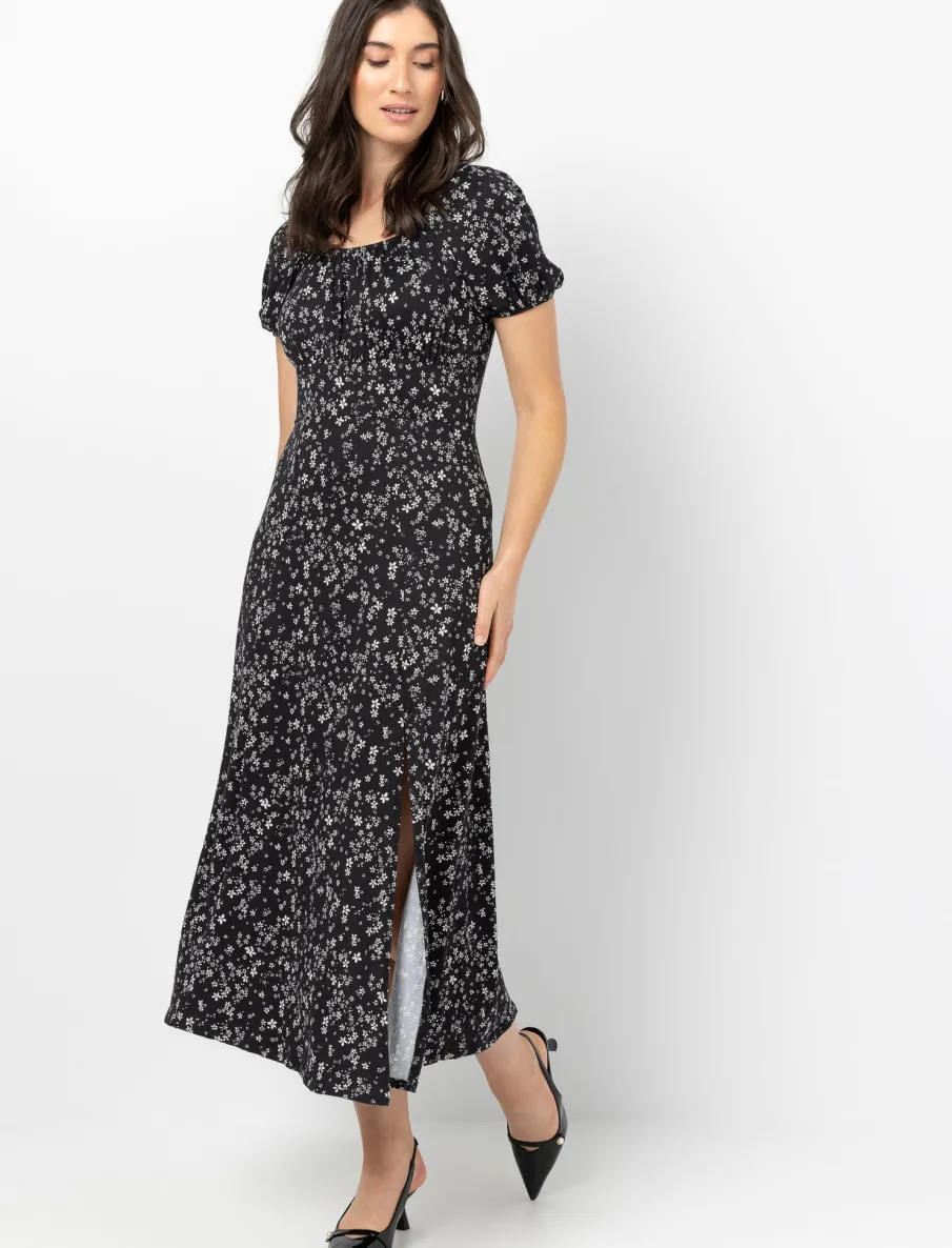 Short-sleeve Midi Dress
