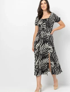 Short-sleeve Midi Dress