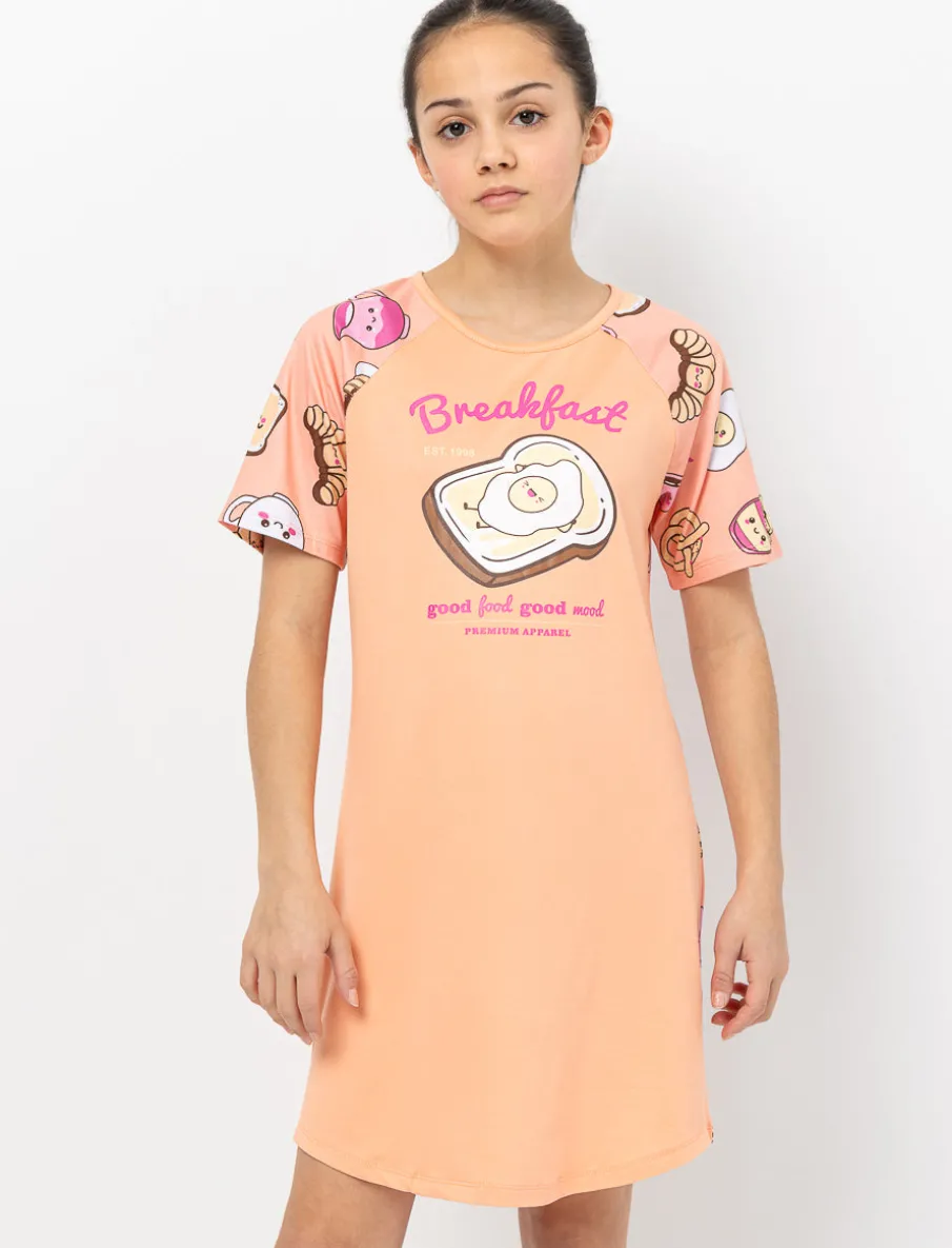 Short-Sleeve Night Dress - Teen Girls