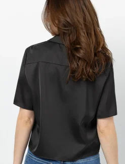 Short-Sleeve Satin Shirt