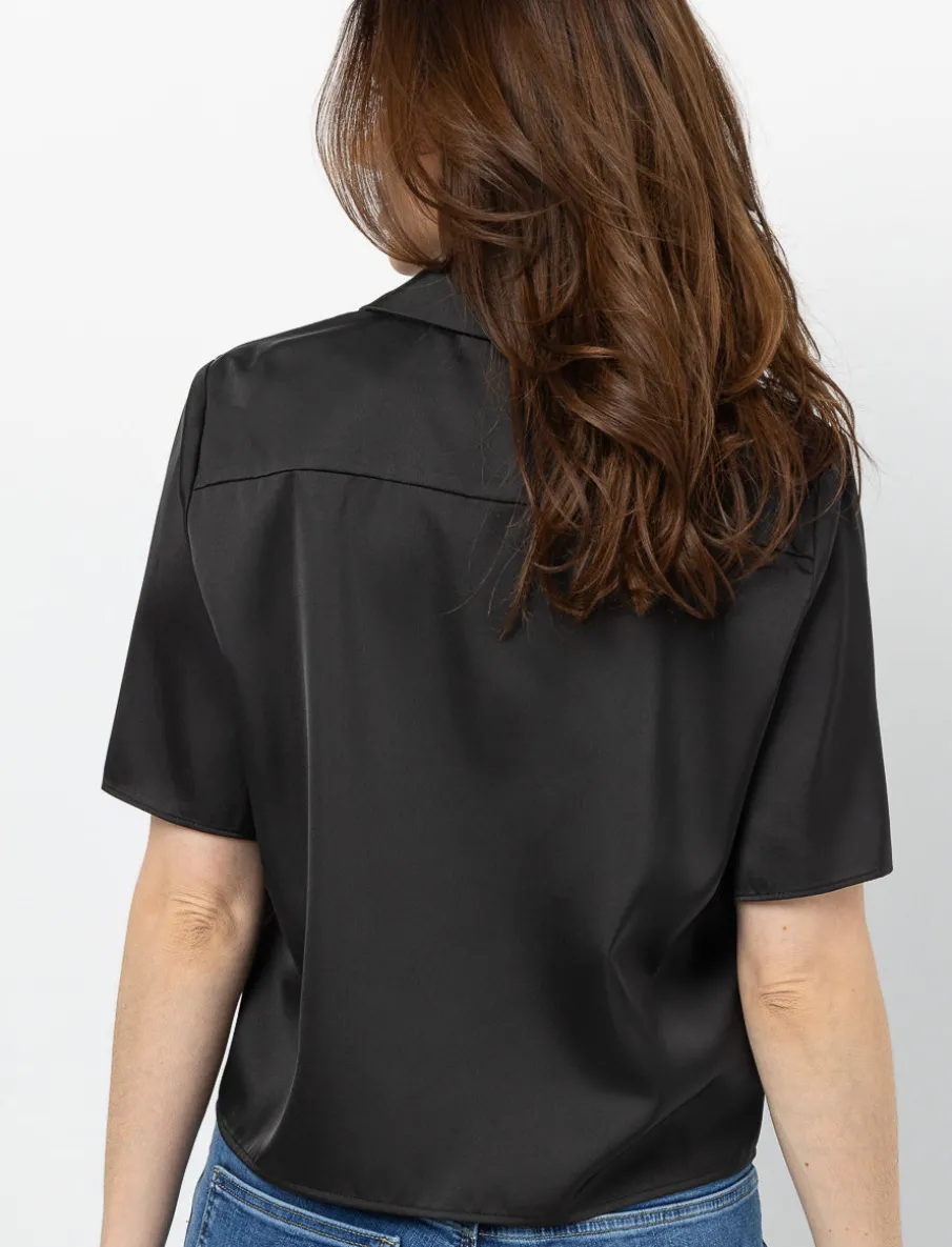 Short-Sleeve Satin Shirt