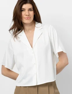 Short-Sleeve Satin Shirt