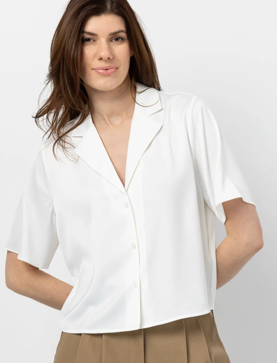 Short-Sleeve Satin Shirt