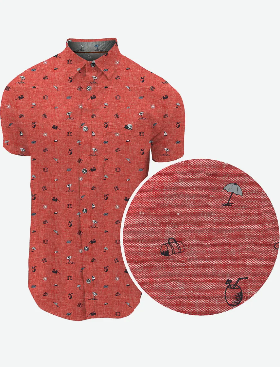 Short-sleeved linen shirt