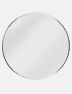 Silver Aluminum Round Mirror