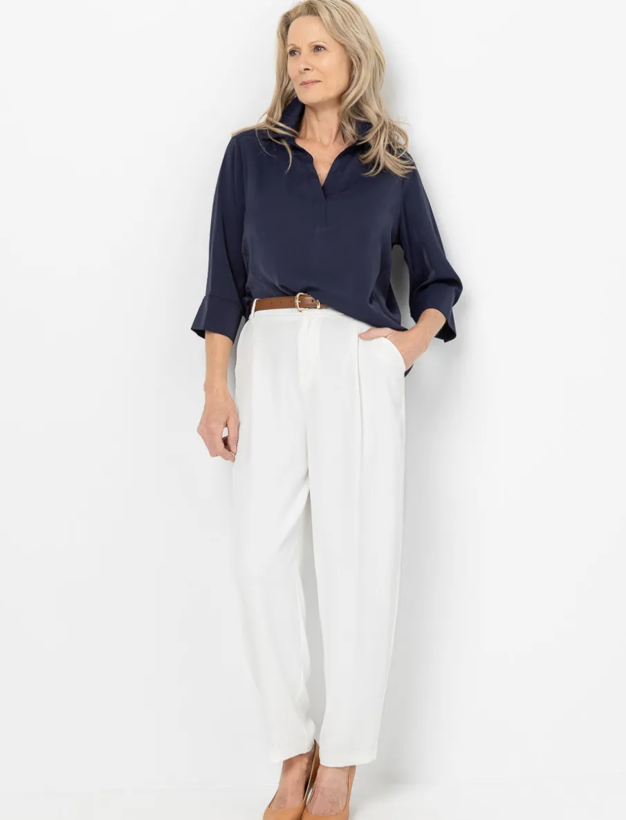 3/4-sleeve Roll-tab Blouse