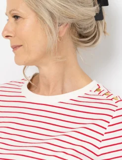 3/4-sleeve Striped T-shirt