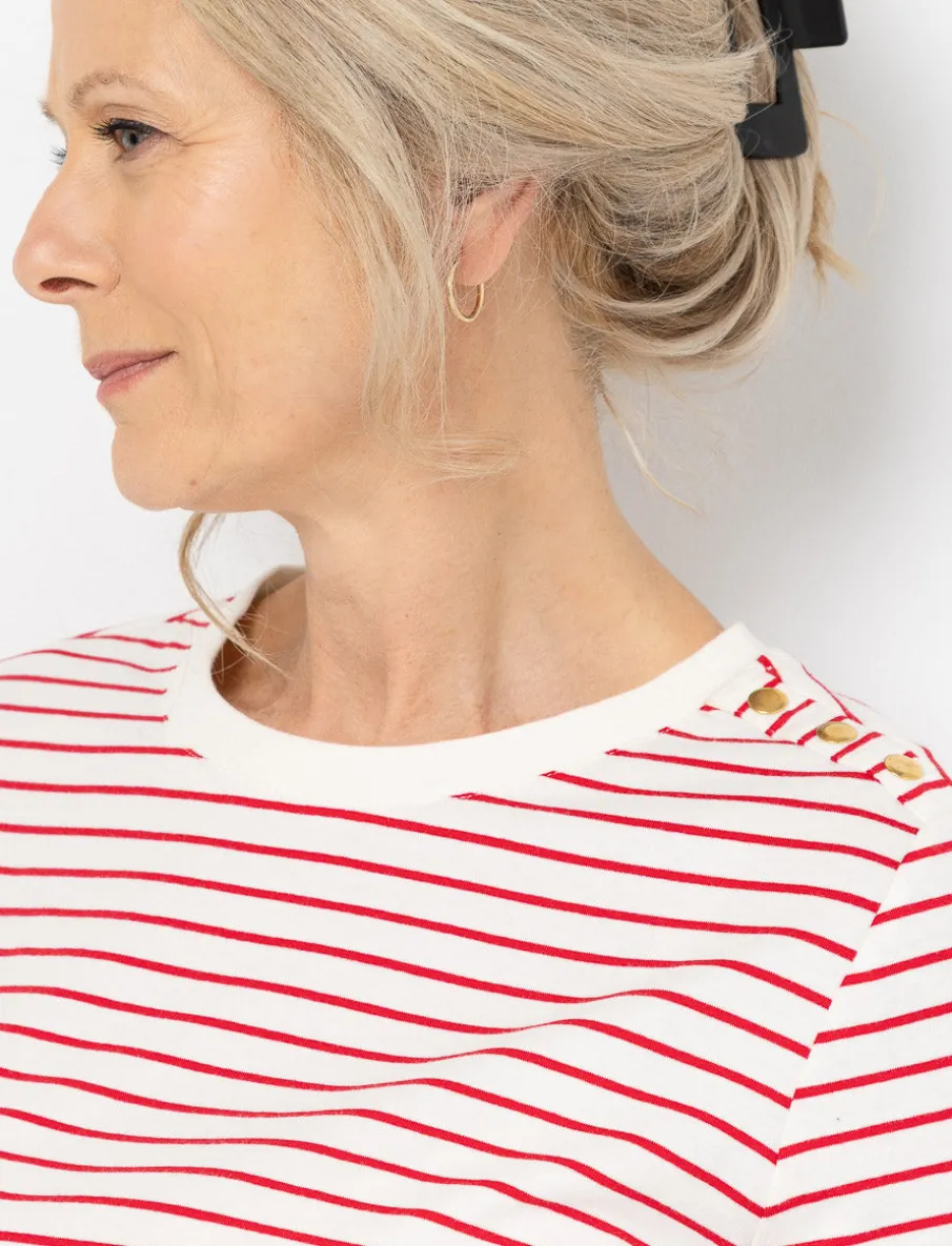3/4-sleeve Striped T-shirt