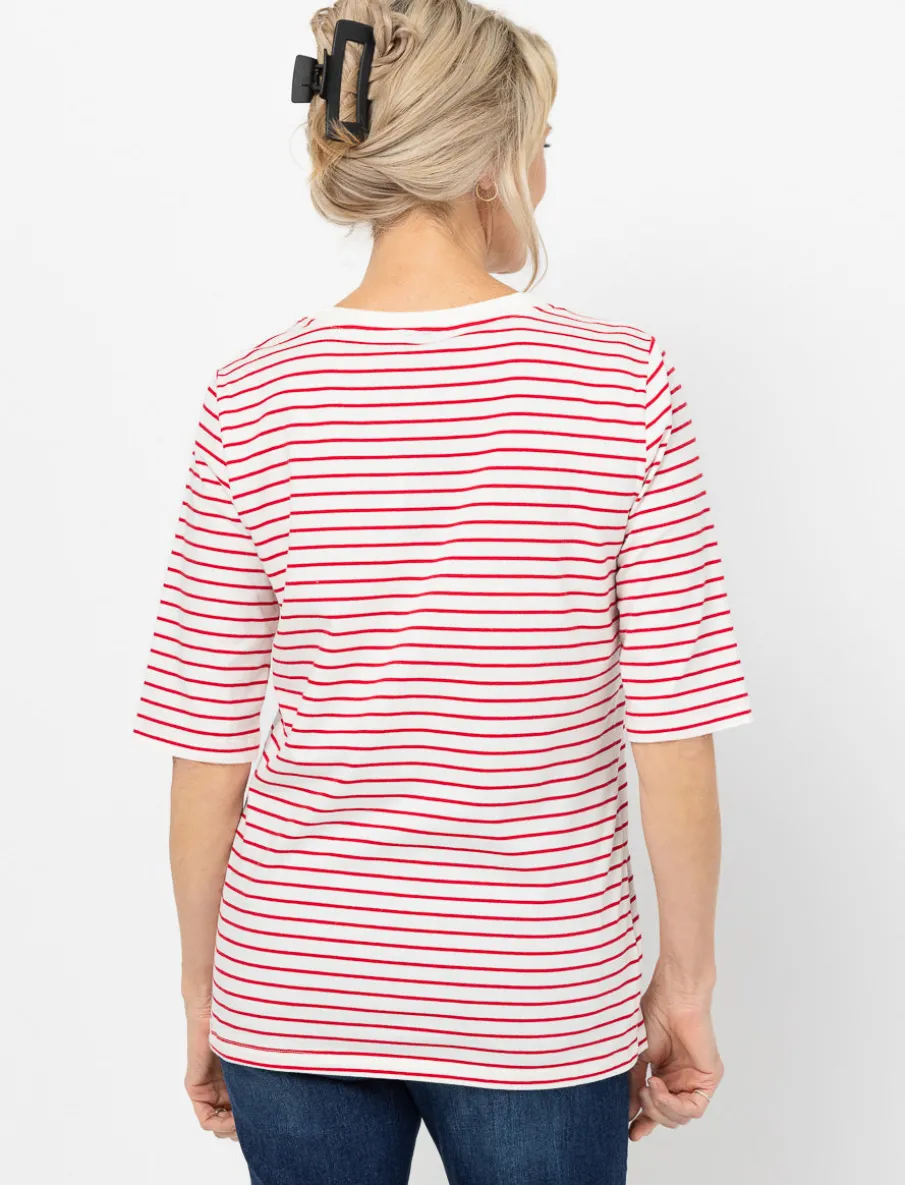 3/4-sleeve Striped T-shirt