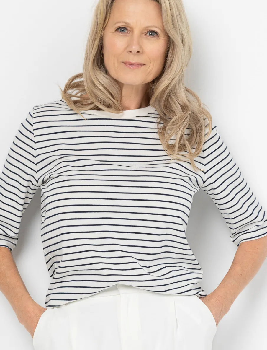 3/4-sleeve Striped T-shirt