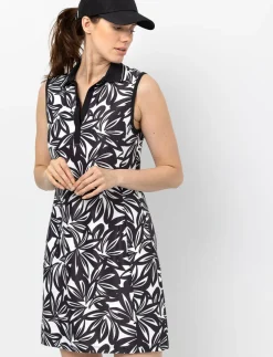 Sleeveless Dress with Polo Collar