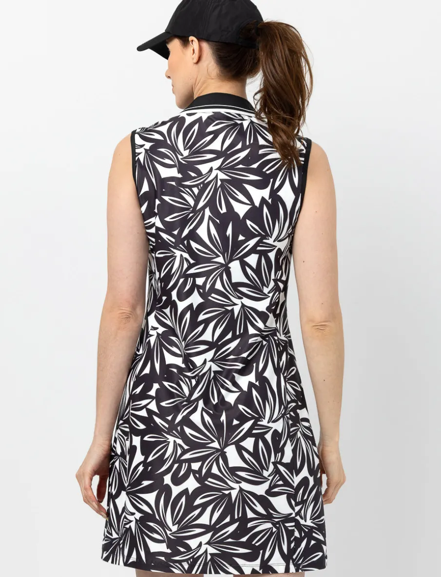 Sleeveless Dress with Polo Collar