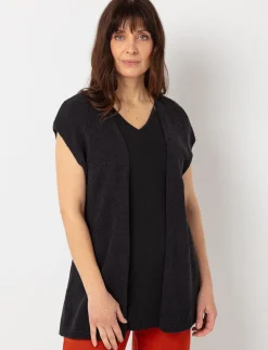 Sleeveless Knit Cardigan