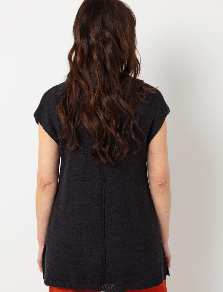 Sleeveless Knit Cardigan