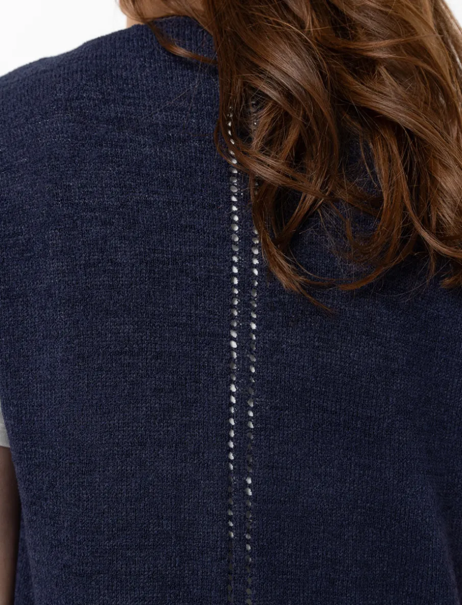 Sleeveless Open Cardigan