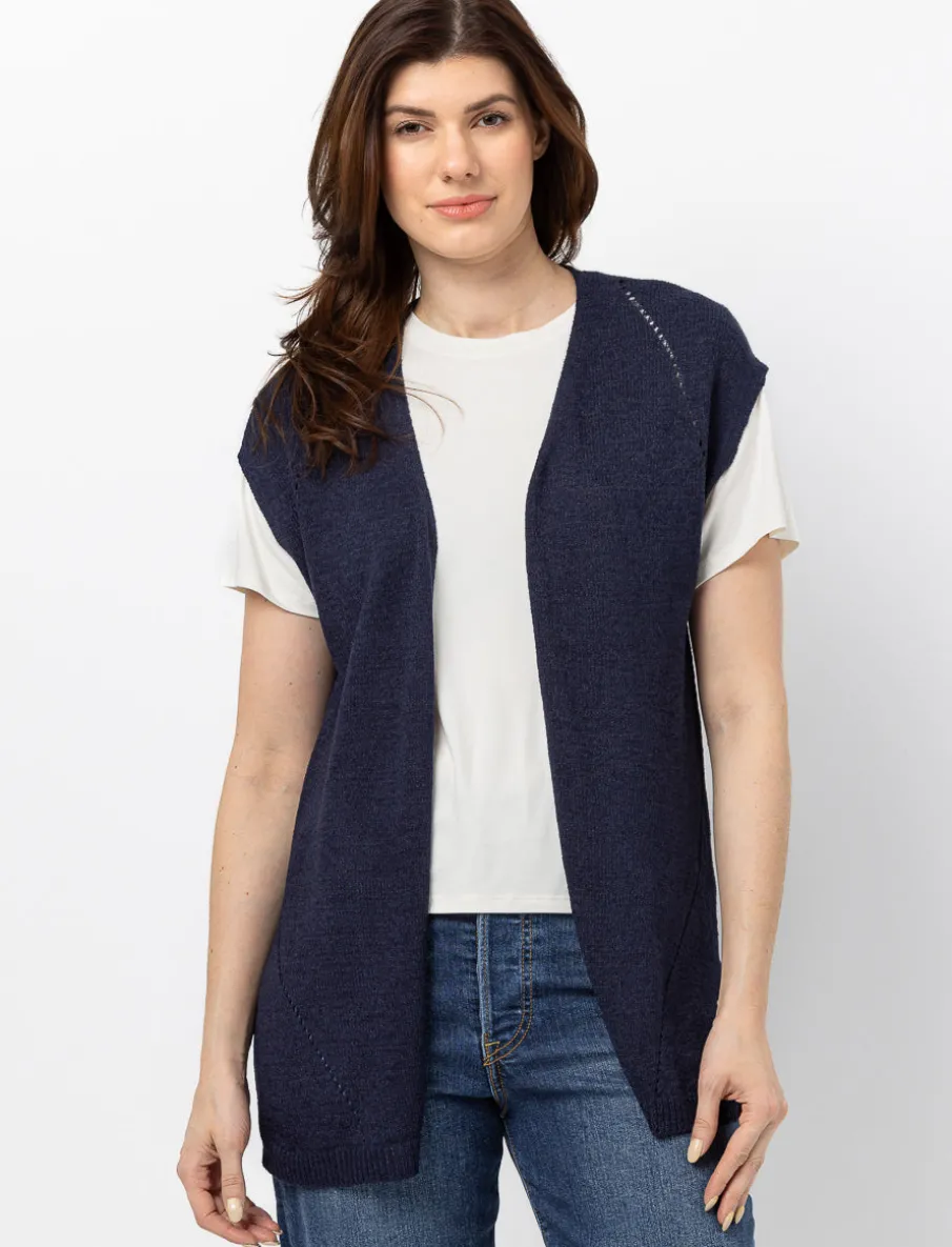 Sleeveless Open Cardigan