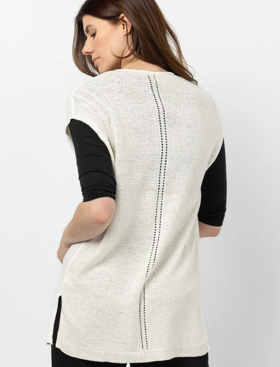 Sleeveless Open Cardigan