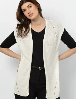 Sleeveless Open Cardigan