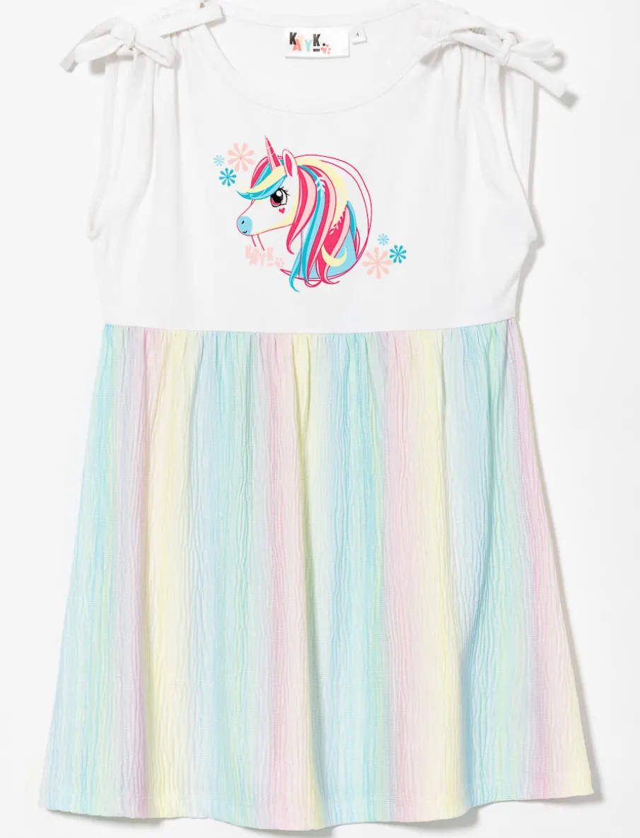 Sleeveless Round-Neck Dress - Little Girls